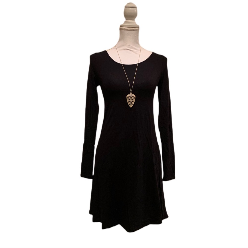 EXPRESS A LINE JERSEY DRESS WITH EXPOSED ZIPPER